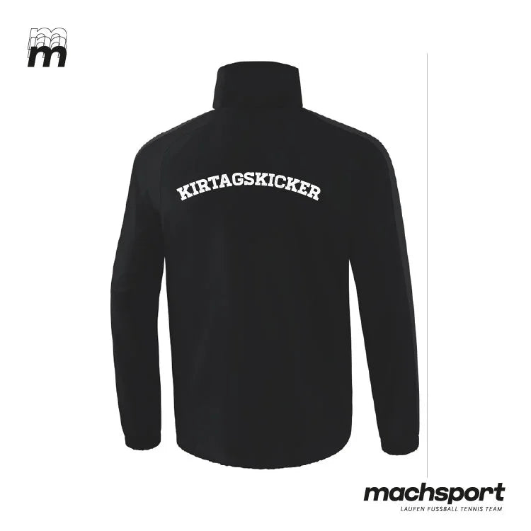 Union HOVA Adlwang Regenjacke von Erima, Teamsport-Regenjacke in dunkler Farbe, Rückansicht mit Reißverschluss und Kapuze