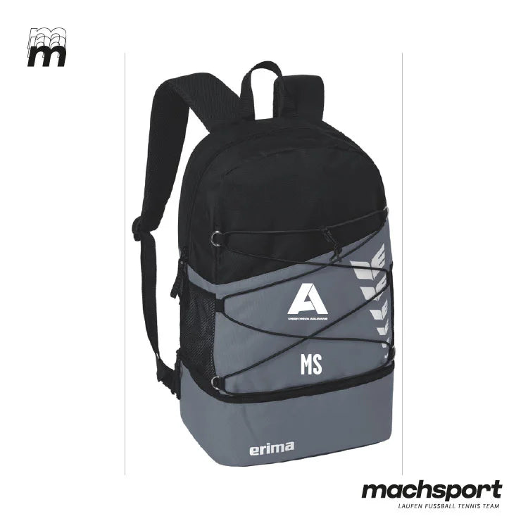 Erima Union HOVA Adlwang Teamsport Rucksack mit mehreren Fächern und verstellbaren Schultergurten, ideal für Sport und Freizeit.