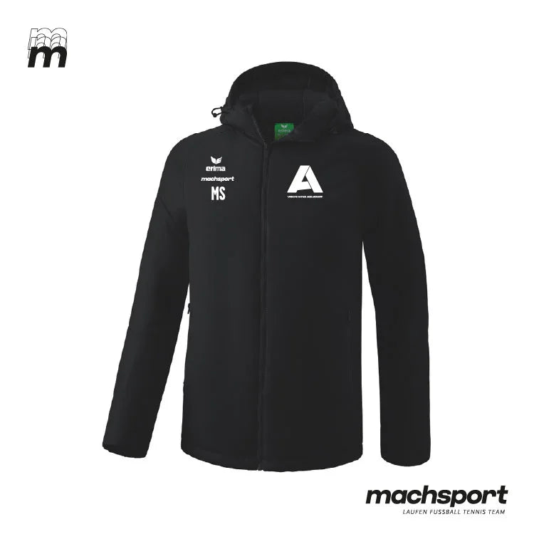 Union HOVA Adlwang Winterjacke von Erima, Teamsport-Winterjacke in dunkler Farbe mit Kapuze und sportlichem Design.