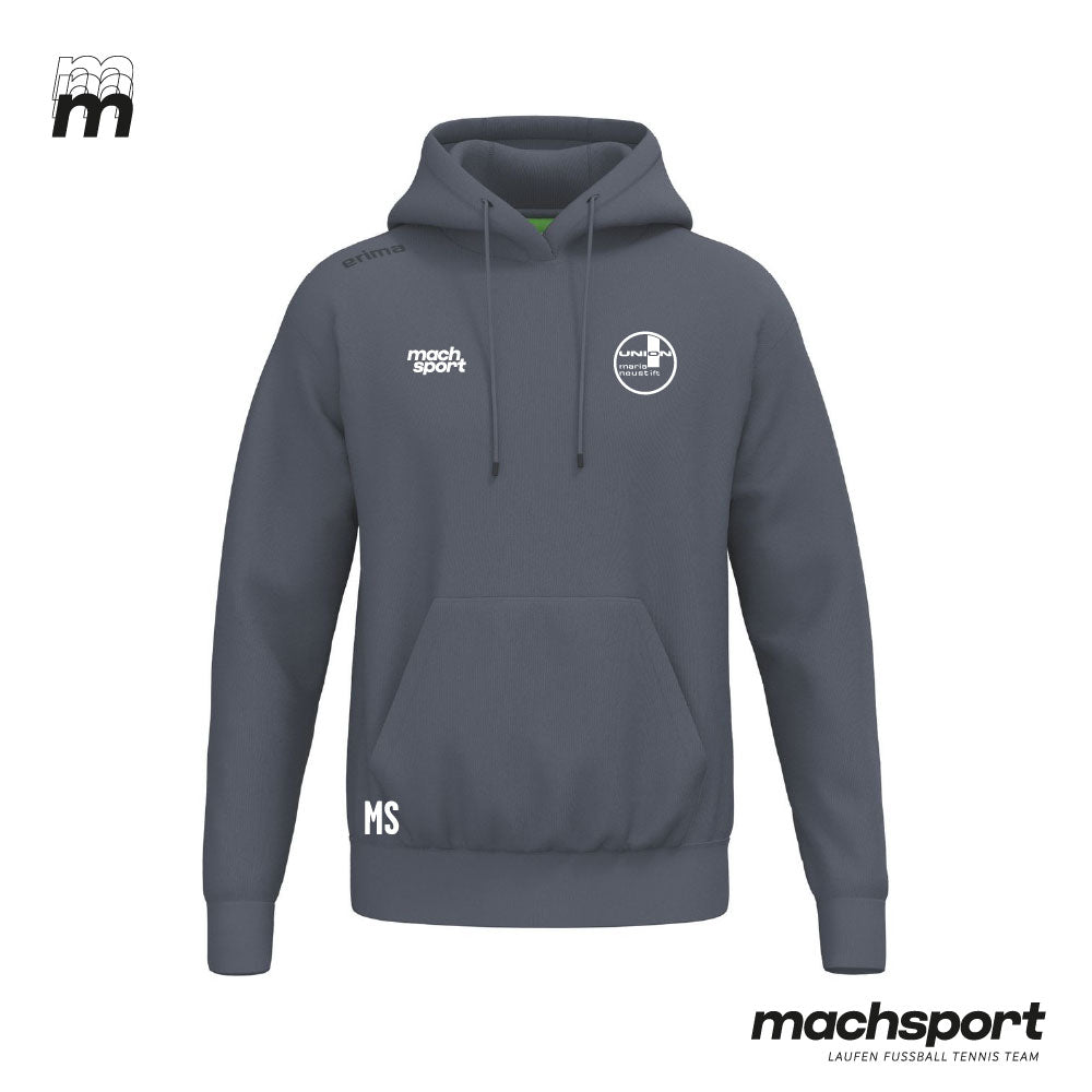 Union Maria Neustift Unisex TS Hoody von Erima, Teamsport Kapuzenpullover, weiß mit Logo und sportlichem Design – Bild 