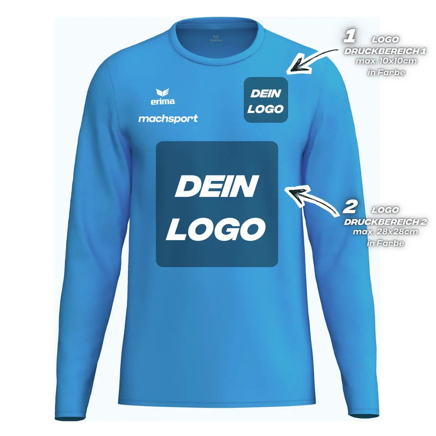 Erima Unisexlaufshirt Intro Funktionsteamshirt longsleeve, curacao - machsport