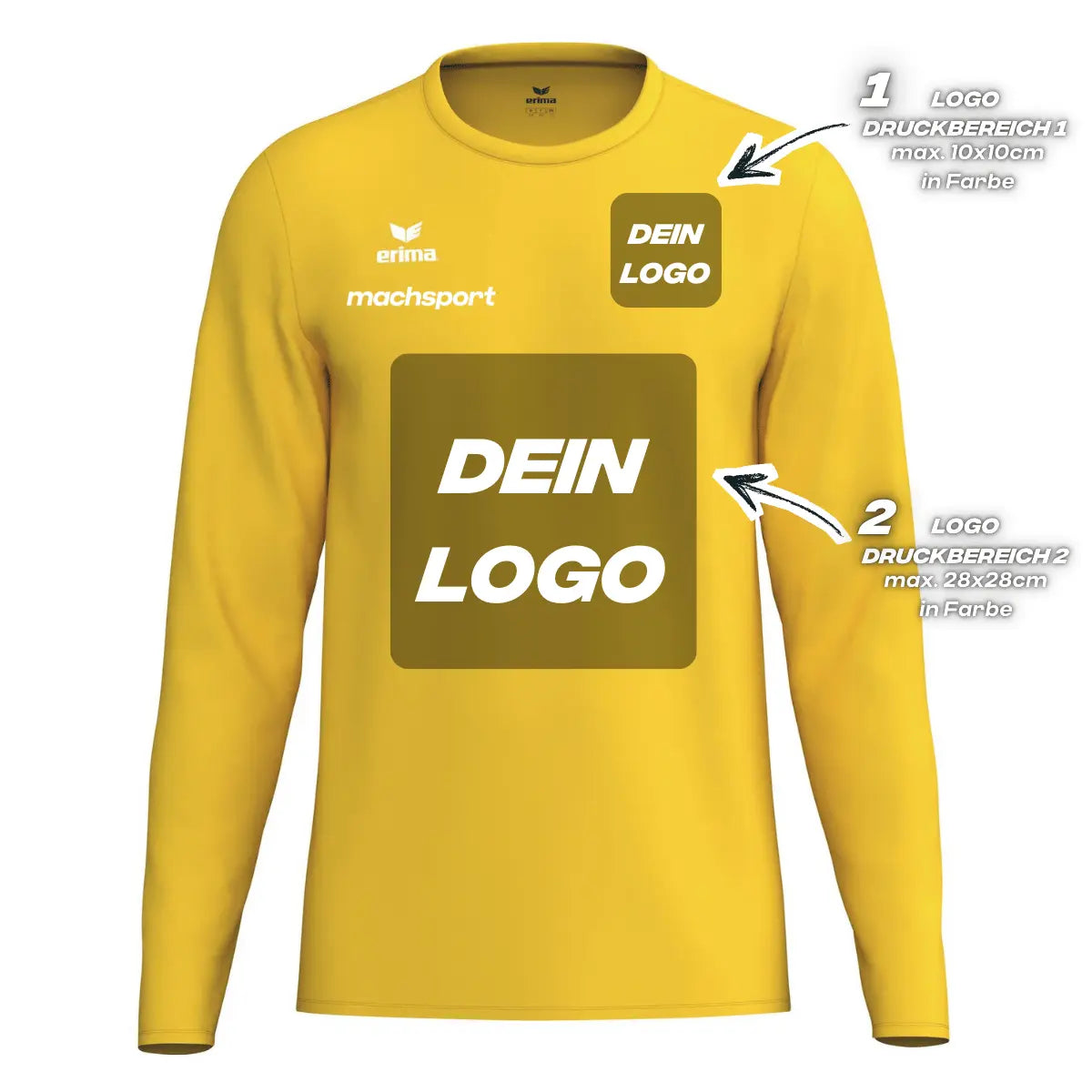 Erima Unisexlaufshirt Intro Funktionsteamshirt longsleeve, gelb - machsport