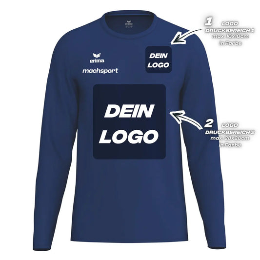 Erima Unisexlaufshirt Intro Funktionsteamshirt longsleeve, new navy – S