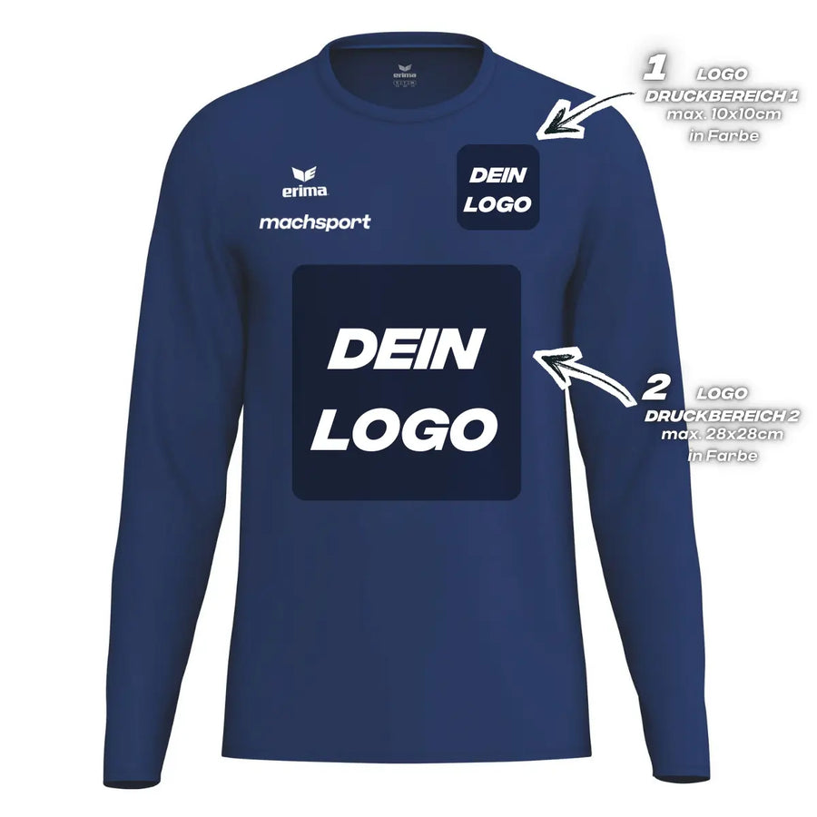 Erima Unisexlaufshirt Intro Funktionsteamshirt longsleeve, new navy - machsport