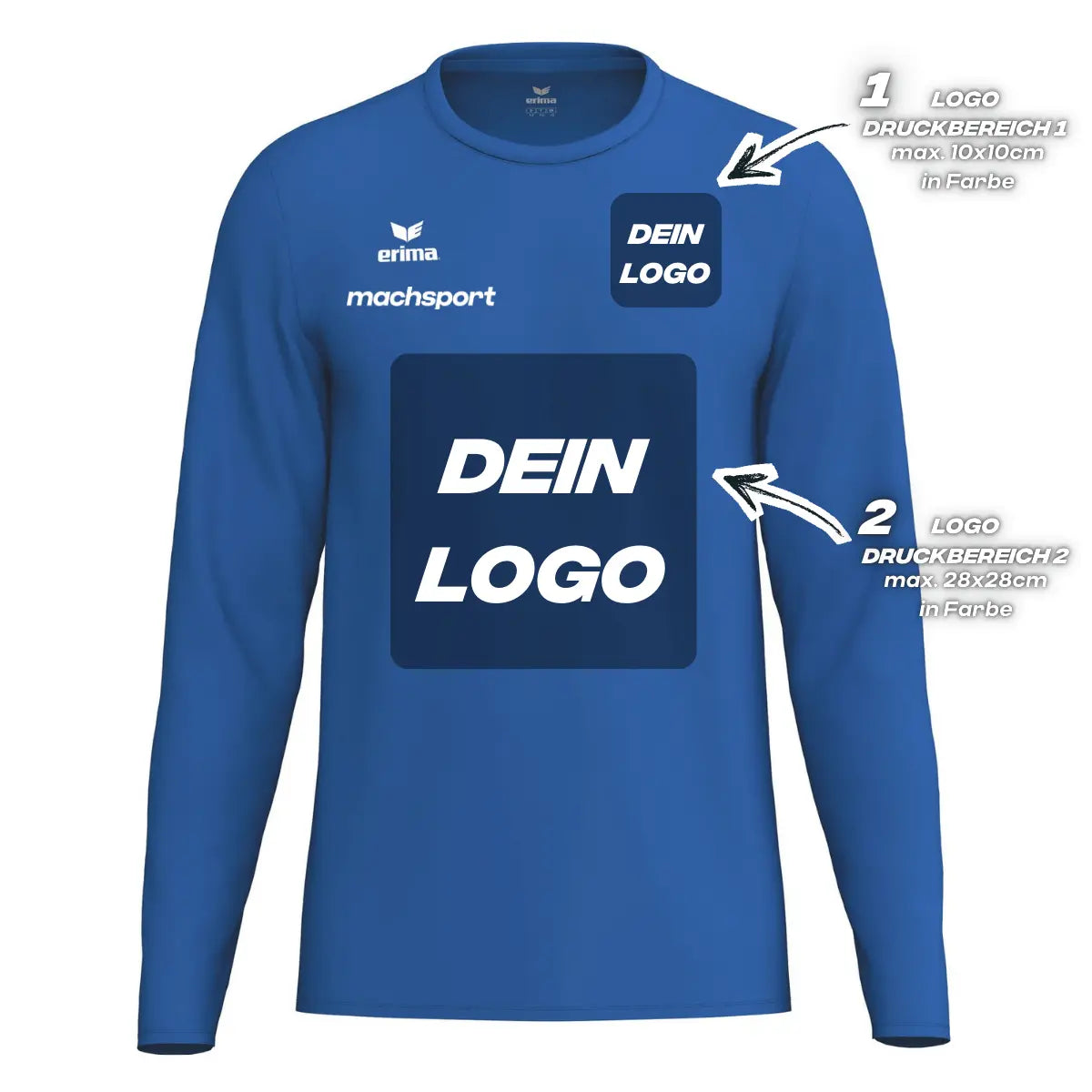 Erima Unisexlaufshirt Intro Funktionsteamshirt longsleeve, new royal - machsport – Bild 