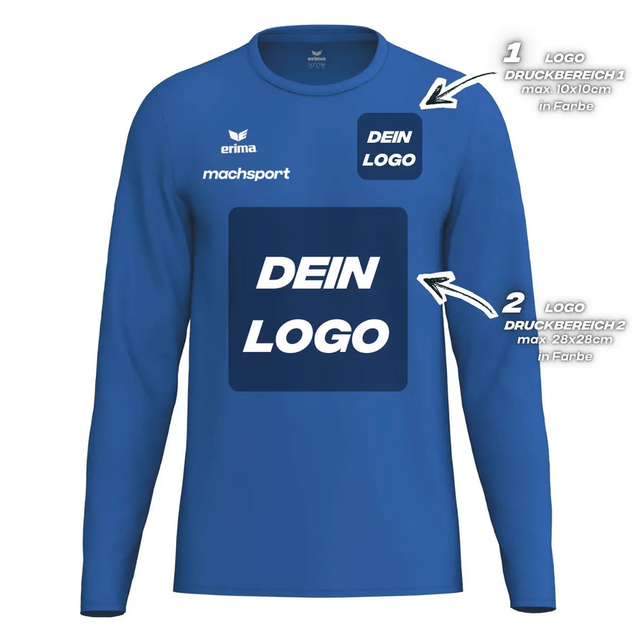 Erima Unisexlaufshirt Intro Funktionsteamshirt longsleeve, new royal - machsport