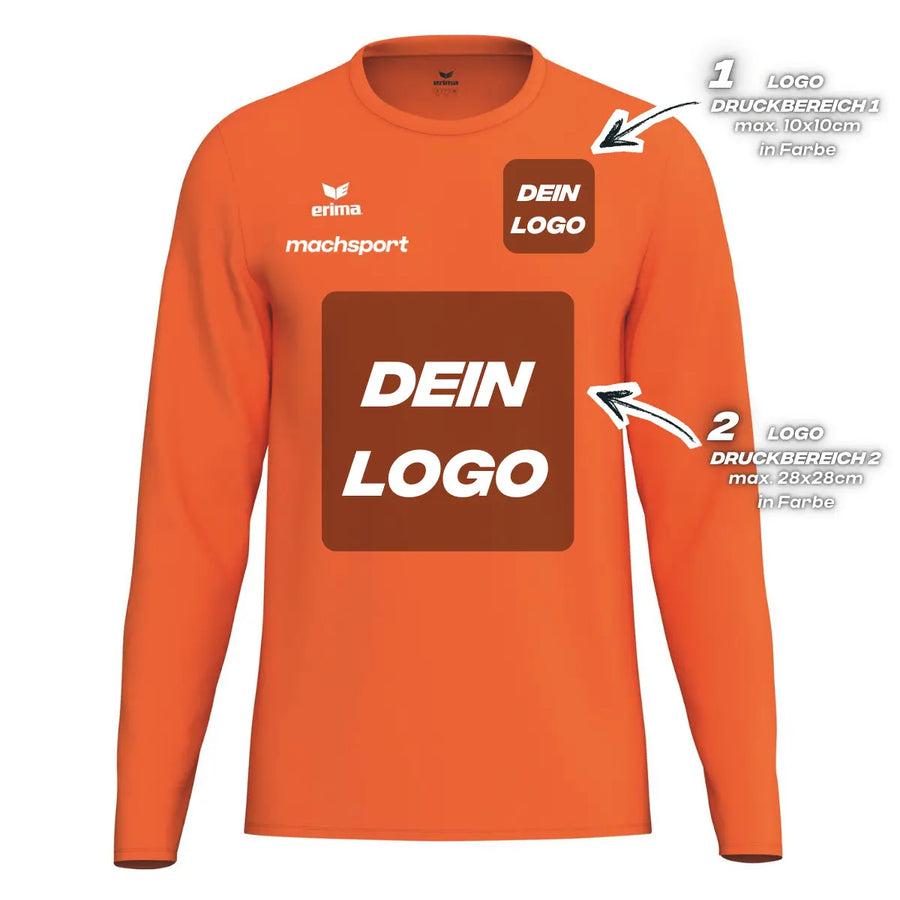 Erima Unisexlaufshirt Intro Funktionsteamshirt longsleeve, orange - machsport