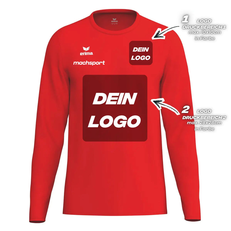 Erima Unisexlaufshirt Intro Funktionsteamshirt longsleeve, rot - machsport