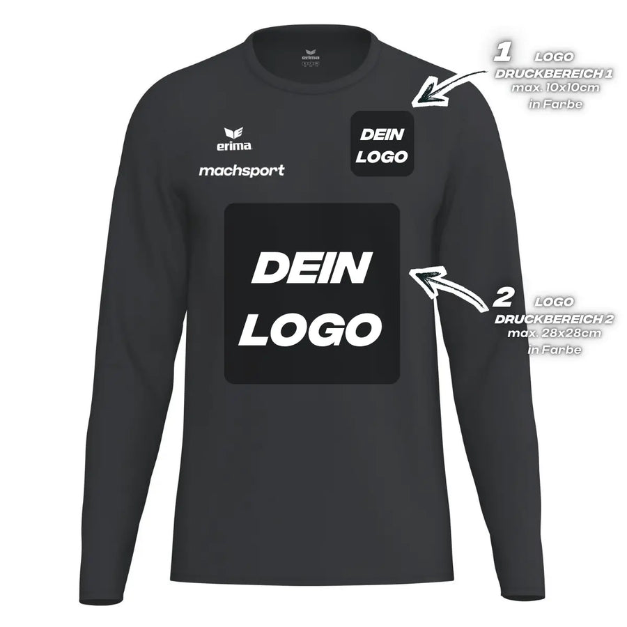 Erima Unisexlaufshirt Intro Funktionsteamshirt longsleeve, schwarz - machsport