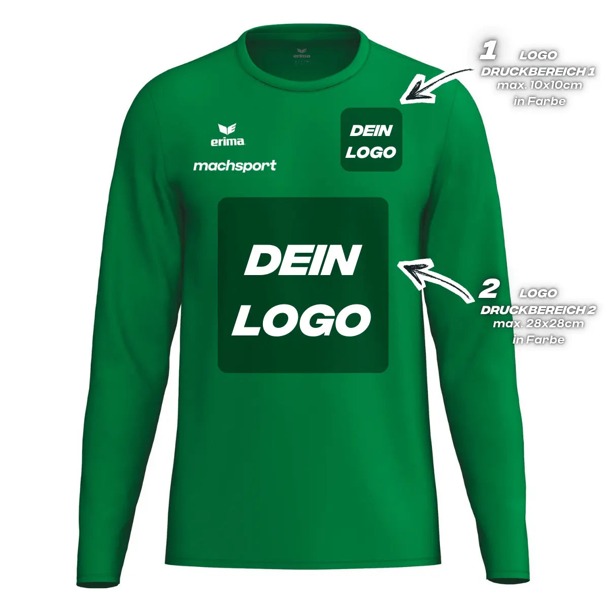 Erima Unisexlaufshirt Intro Funktionsteamshirt longsleeve, smaragd - machsport