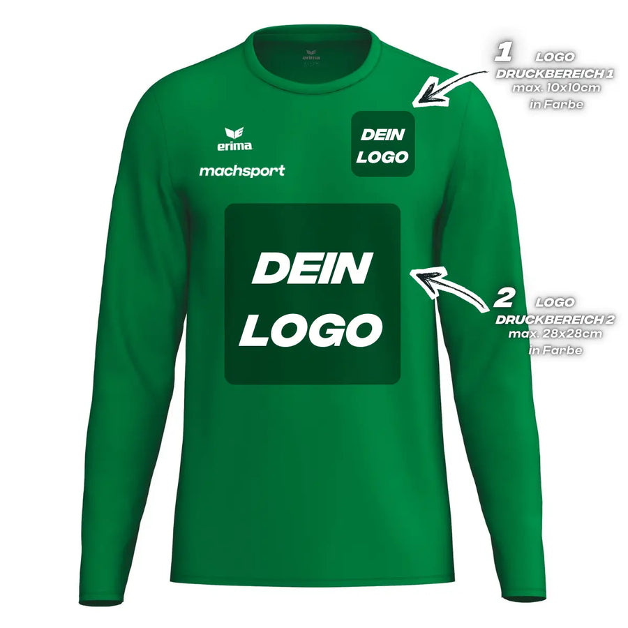 Erima Unisexlaufshirt Intro Funktionsteamshirt longsleeve, smaragd - machsport
