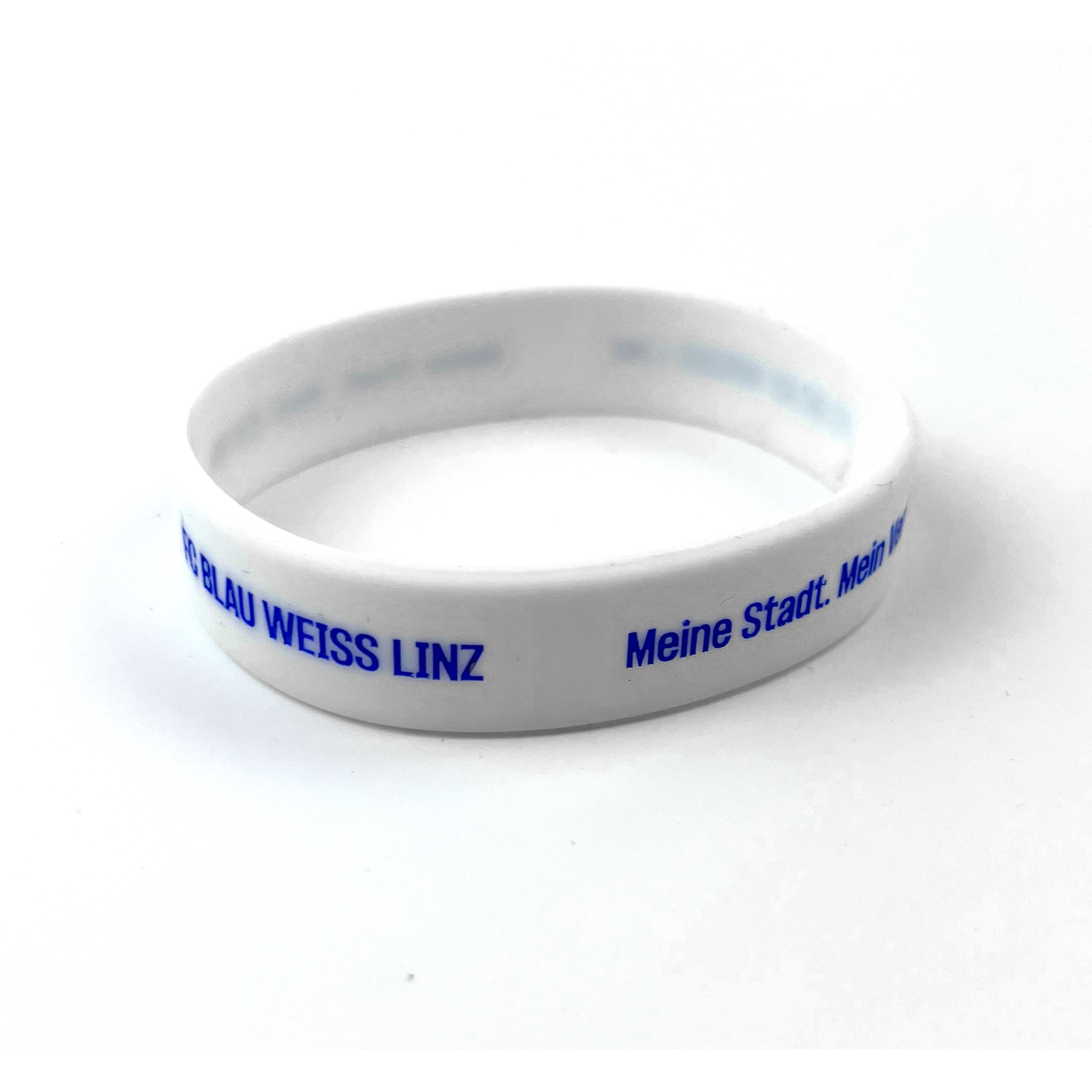 FC Blau-Weiß Linz Silikonarmband Weiß - machsport – Bild 