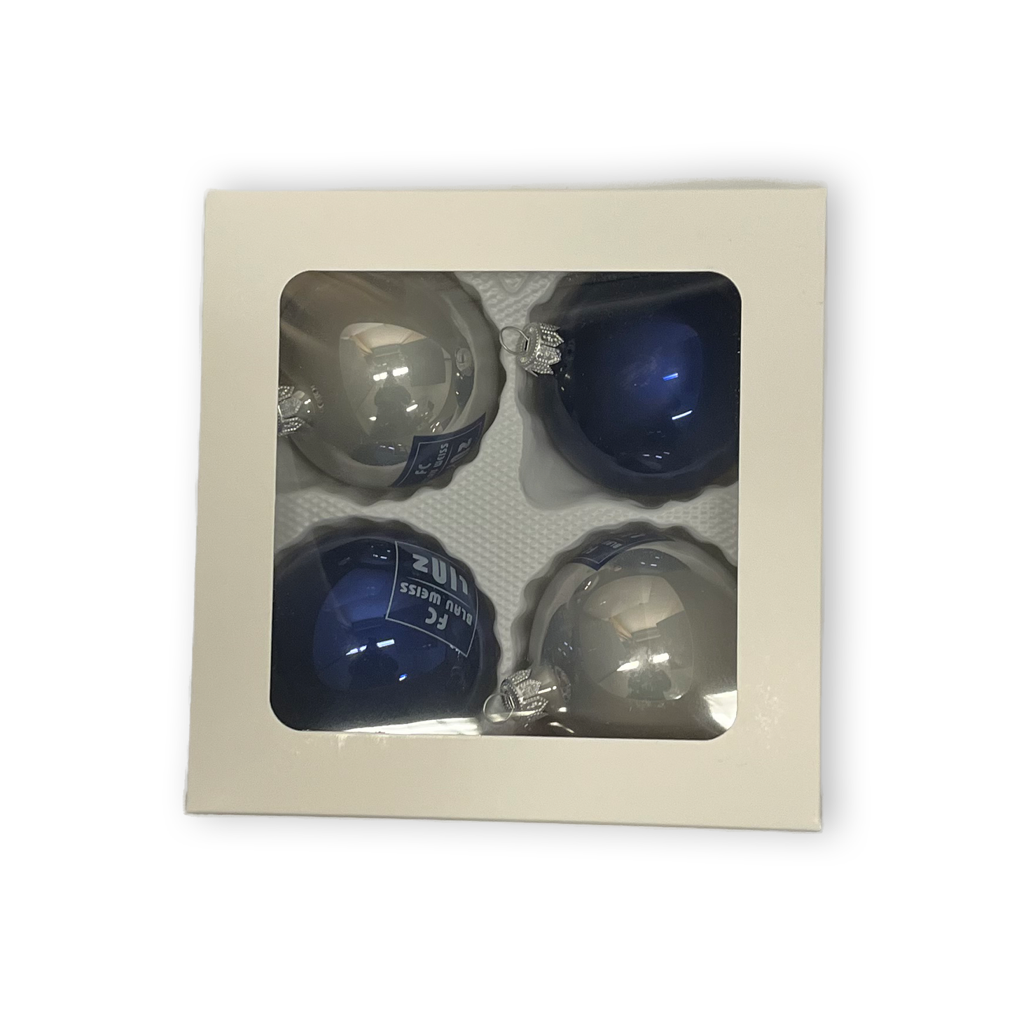 FC Blau-Weiß Linz Weihnachtskugeln 4er-Set - machsport