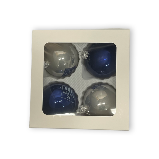FC Blau-Weiß Linz Weihnachtskugeln 4er-Set – blau / ONE SIZE