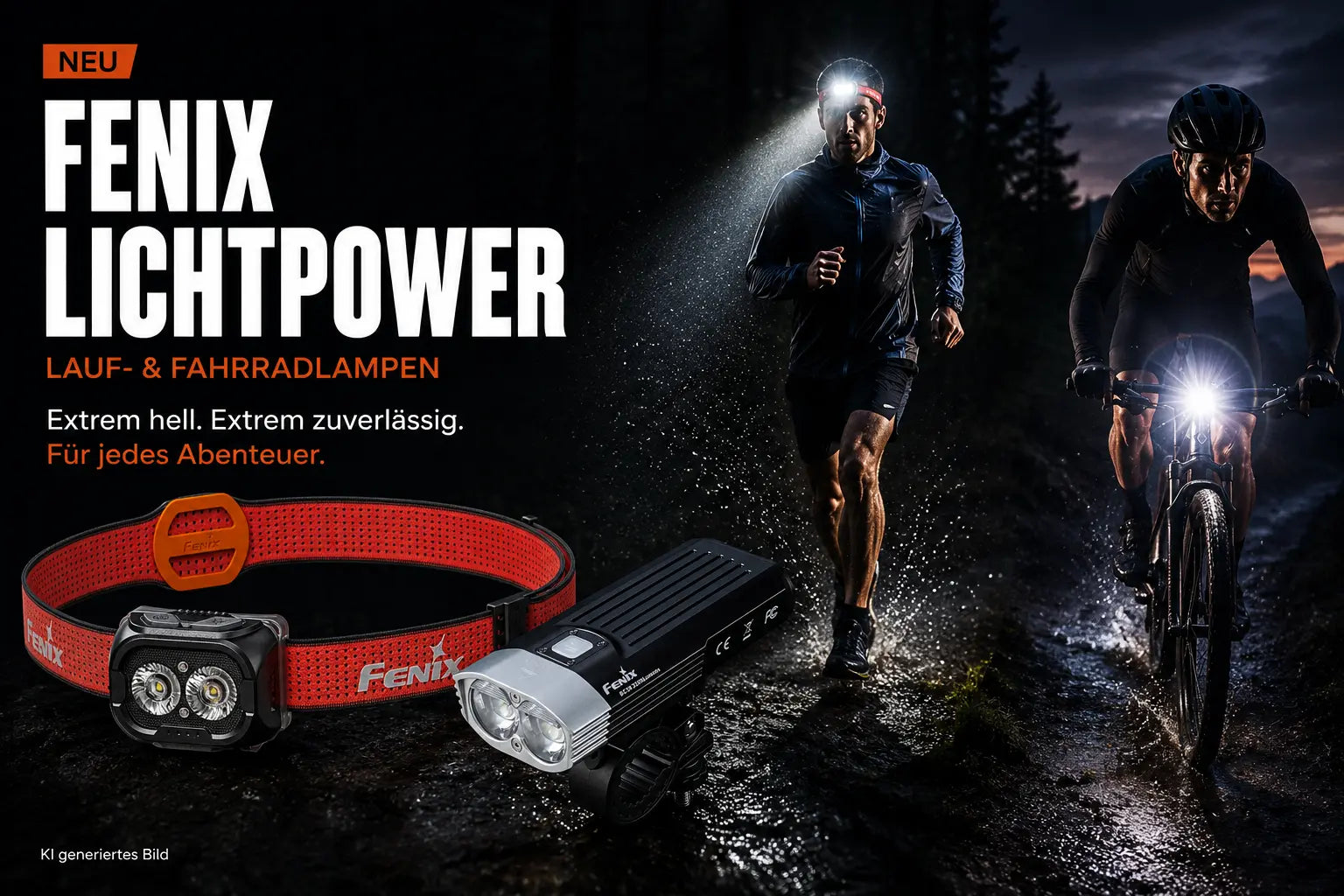 Stirnlampen, Laufbeleuchtung und Fahrradbeleuchtung von Fenix
