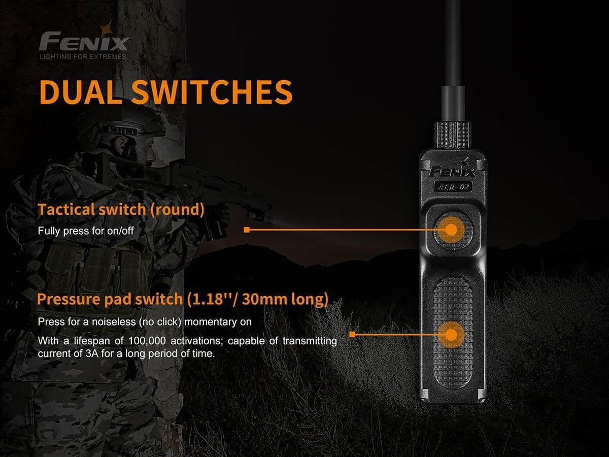 Fenix AER-02 V2.0 – Taktischer Kabelschalter kompatibel für PD35TAC, PD35 V2.0, PD32, FD41