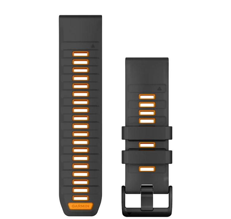 Garmin Ersatzarmband Quickfit 26mm, Graphite/Spark Orange Silicone - machsport