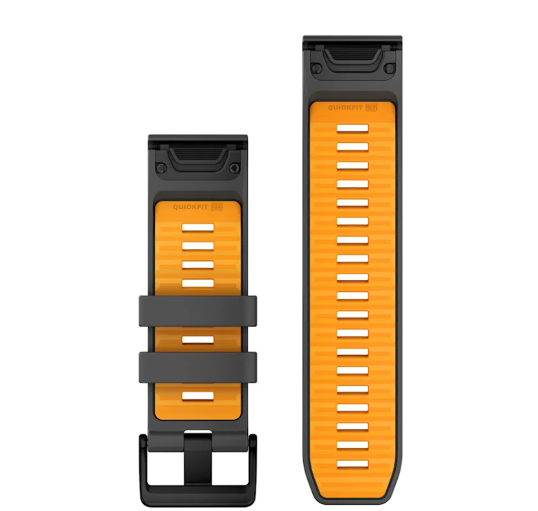 Garmin Ersatzarmband Quickfit 26mm, Graphite/Spark Orange Silicone - machsport – Bild 
