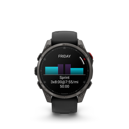 Garmin fēnix® 8 Pro – 47 mm, AMOLED Sapphire, Schwarz/Titan Carbongrau DLC Titan - machsport