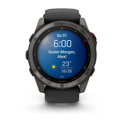 Garmin fēnix® 8 Pro – 51 mm, AMOLED Sapphire, Schwarz/Titan Carbongrau - machsport