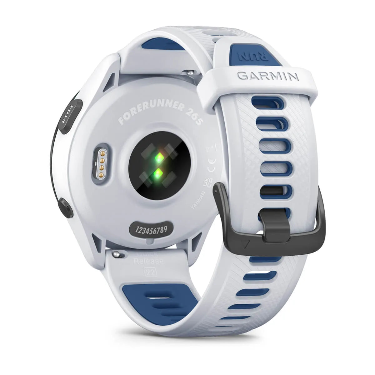Garmin Forerunner 265 Weiss/Schwarz mit Schnellwechsel-Silikon-Armband - machsport