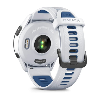 Garmin Forerunner 265 Weiss/Schwarz mit Schnellwechsel-Silikon-Armband - machsport