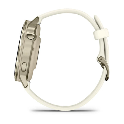 Garmin Venu® 4 - 41 mm Beige/Lunargold mit Schnellwechsel-Silikon-Armband 18 mm Bone - machsport