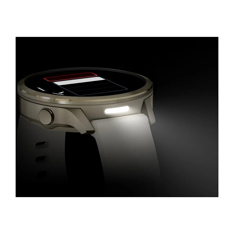 Garmin Venu® 4 - 41 mm Beige/Lunargold mit Schnellwechsel-Silikon-Armband 18 mm Bone - machsport – Bild 