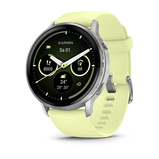Garmin Venu® 4 - 45 mm Grau/Silber mit Schnellwechsel-Silikon-Armband 22 mm Zitrone - machsport