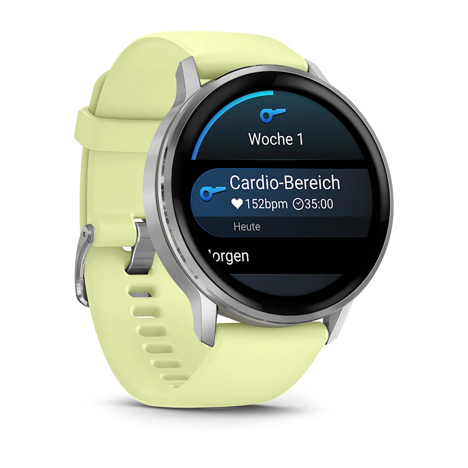 Garmin Venu® 4 - 45 mm Grau/Silber mit Schnellwechsel-Silikon-Armband 22 mm Zitrone - machsport – Bild 