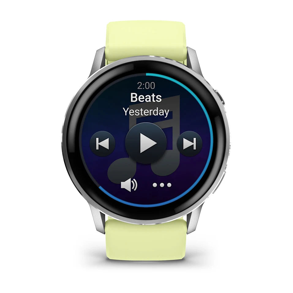 Garmin Venu® 4 - 45 mm Grau/Silber mit Schnellwechsel-Silikon-Armband 22 mm Zitrone - machsport