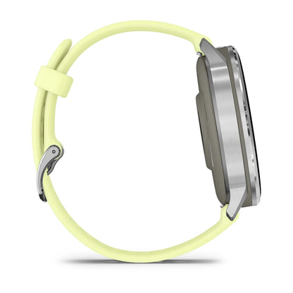 Garmin Venu® 4 - 45 mm Grau/Silber mit Schnellwechsel-Silikon-Armband 22 mm Zitrone - machsport
