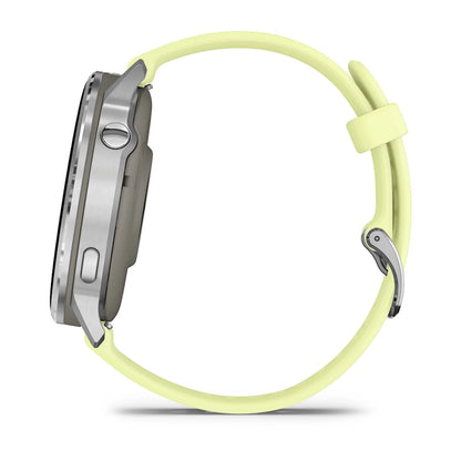 Garmin Venu® 4 - 45 mm Grau/Silber mit Schnellwechsel-Silikon-Armband 22 mm Zitrone - machsport