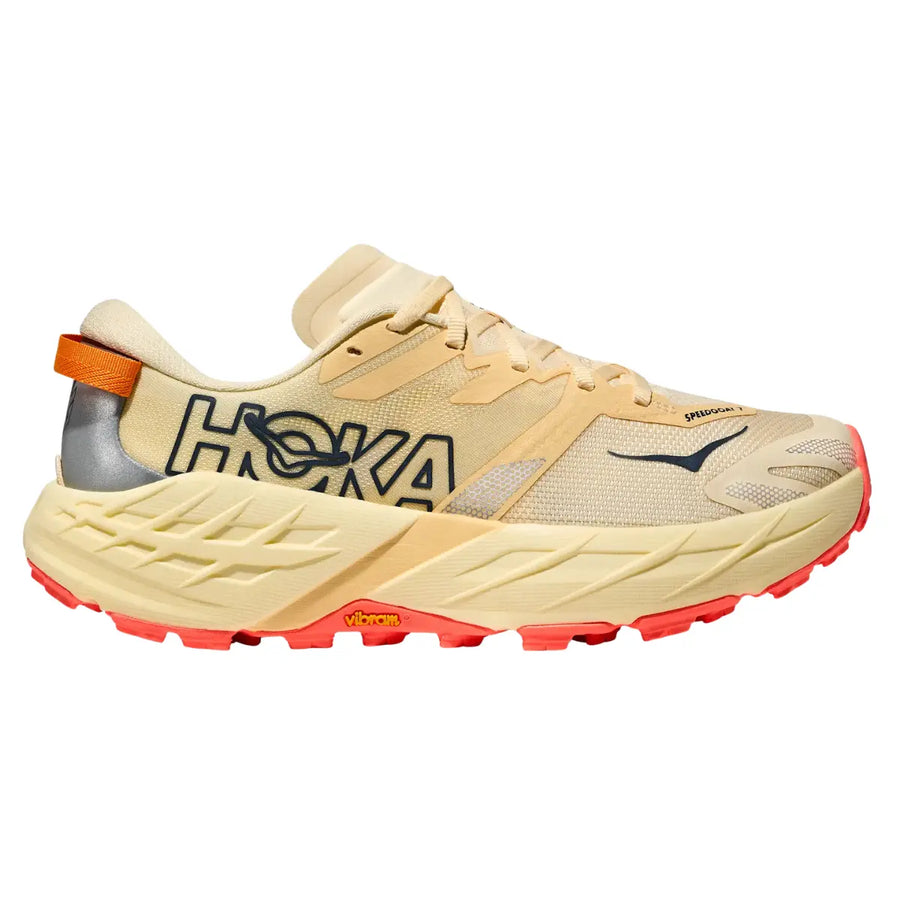 Hoka Damenlaufschuhe Speedgoat 7, Trailrunning-Schuhe für lange Trails mit Vibram , vintage yellow - machsport