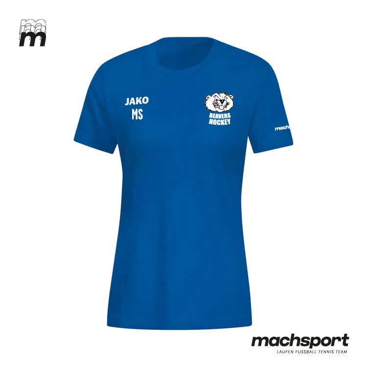 Jako Beavers Hockey Basic Damen T-Shirt, Teamsport, bequemes Baumwollshirt mit Beavers Logo und sportlichem Design.