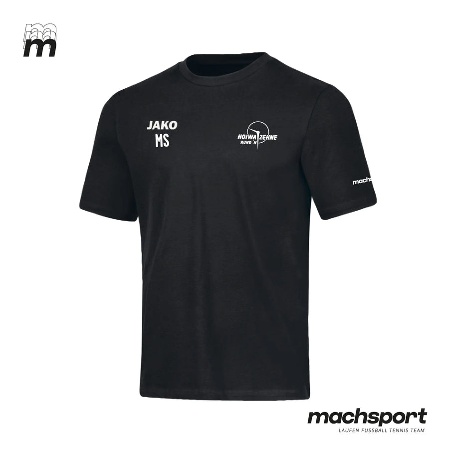 Jako Hoiwa Zehne Rund'n Freizeitshirt, Teamsport, bequemes schwarzes T-Shirt mit Rundhalsausschnitt, sportliches Design