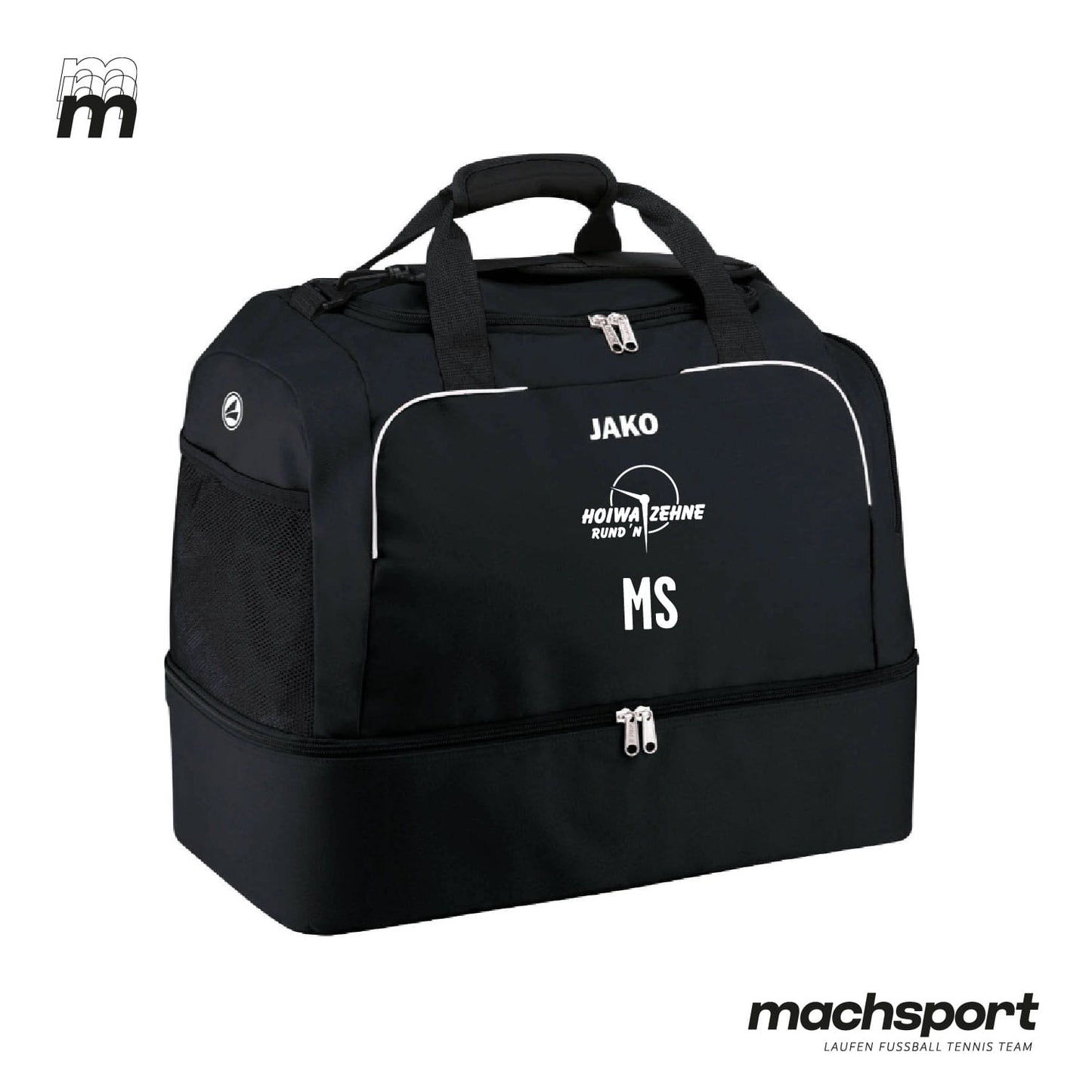 Jako Hoiwa Zehne Rund'n Teamsporttasche, sportliche Tragetasche mit Platz für Sportausrüstung, in sportlichem Design.