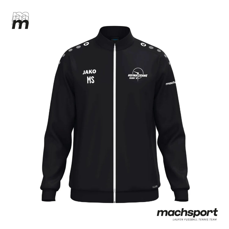 Jako Hoiwa Zehne Rund'n Teamsport Trainingsjacke in dunkelblau mit weißen Details, sportliche Passform und Logo auf der Brust.