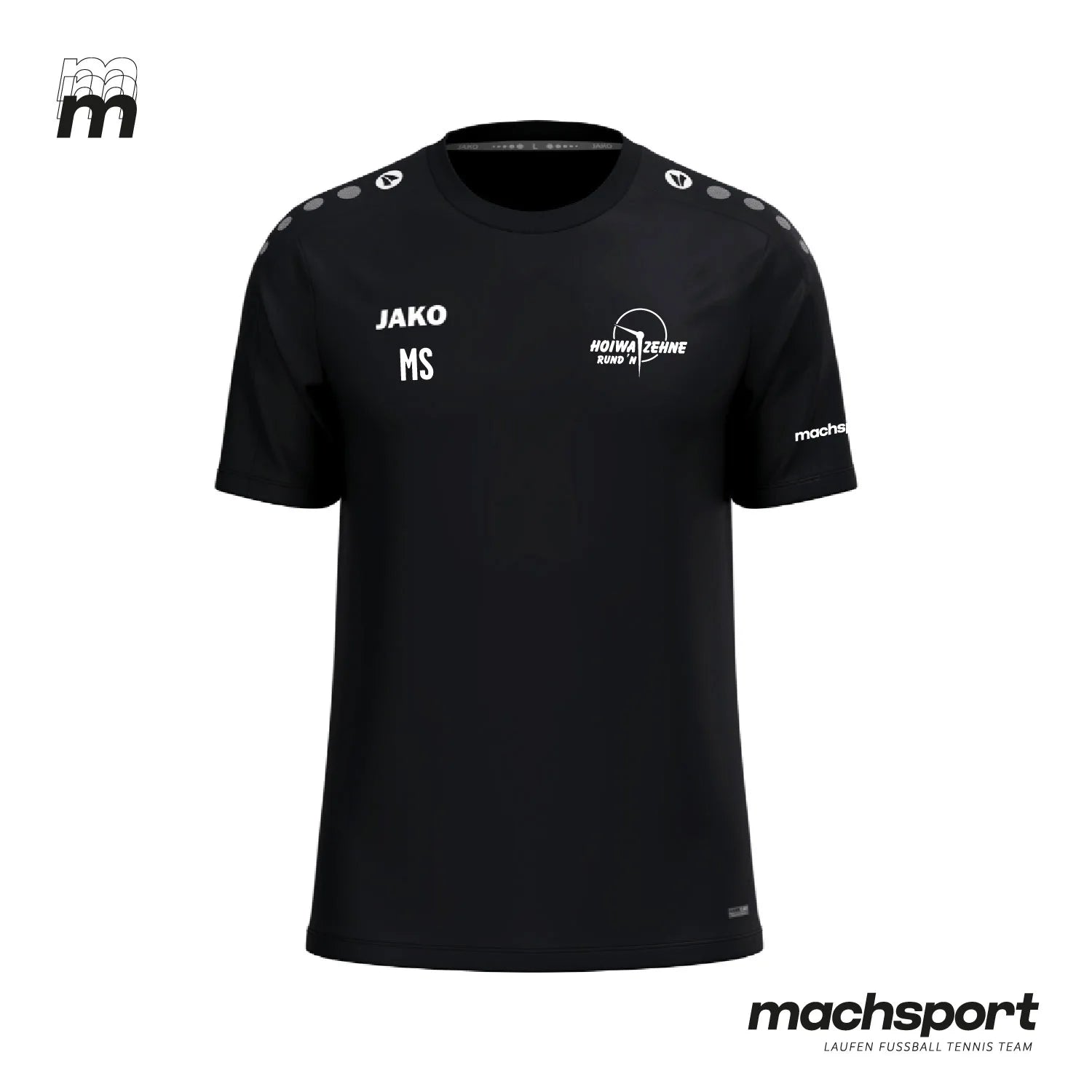 Schwarzes Hoiwa Zehne Rund'n Trainingsshirt von Jako für Teamsport, aus weichem Material, mit Rundhalsausschnitt. – Bild 