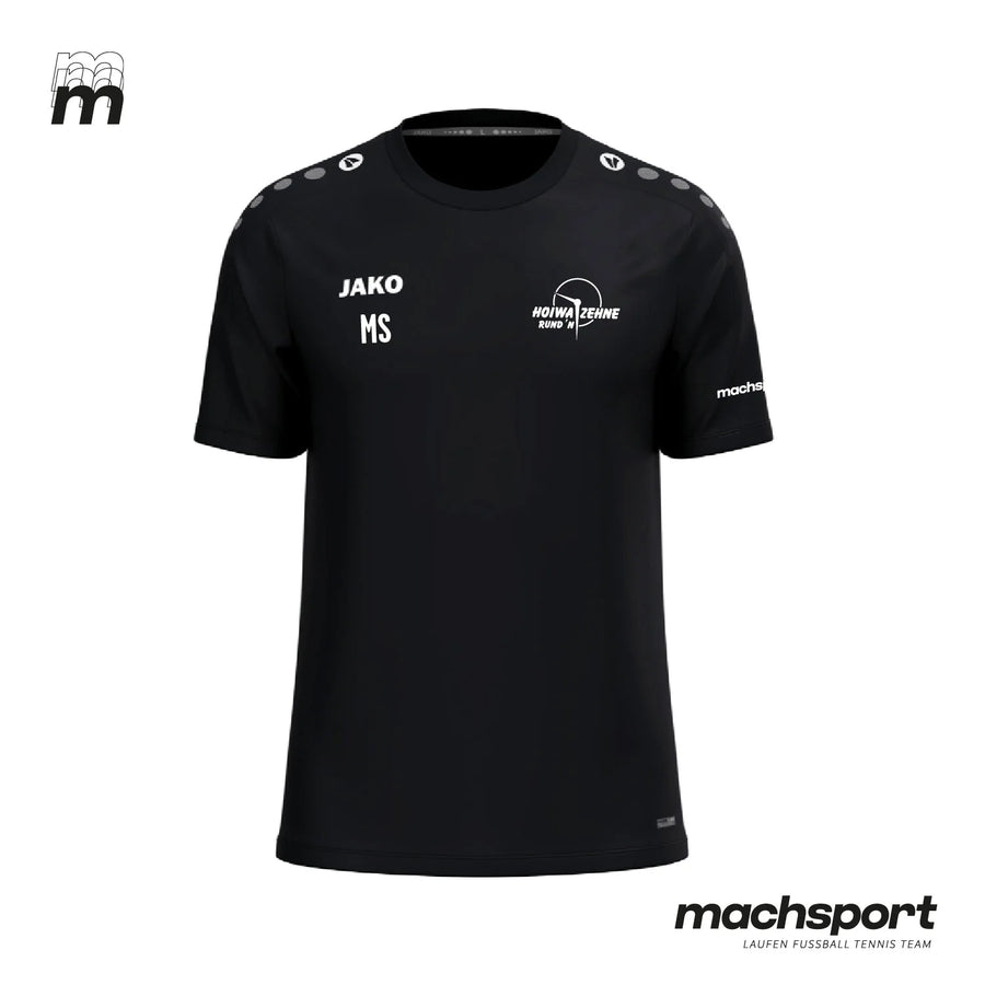 Schwarzes Hoiwa Zehne Rund'n Trainingsshirt von Jako für Teamsport, aus weichem Material, mit Rundhalsausschnitt.