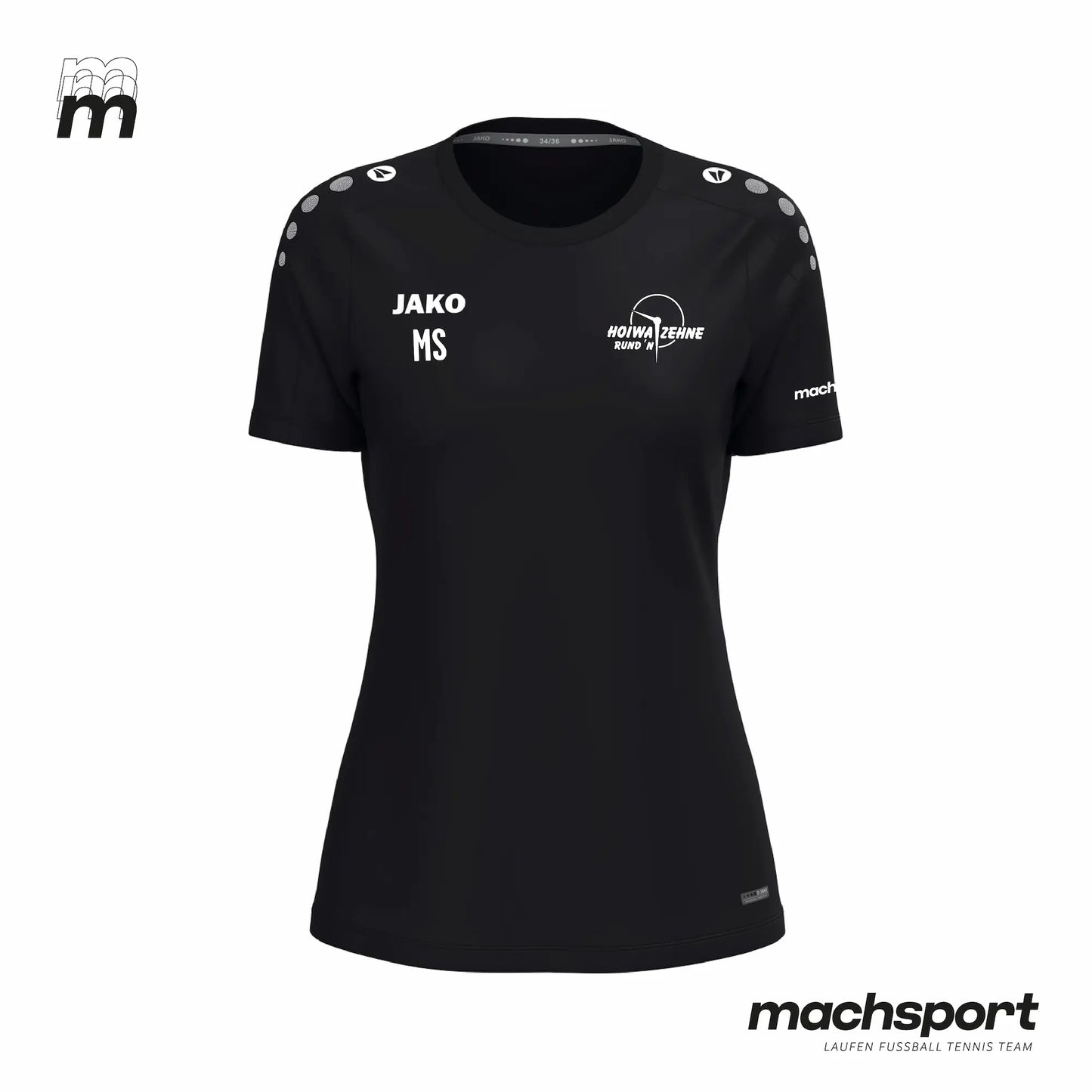 Hoiwa Zehne Rund'n Trainingsshirt schwarz Damen - machsport