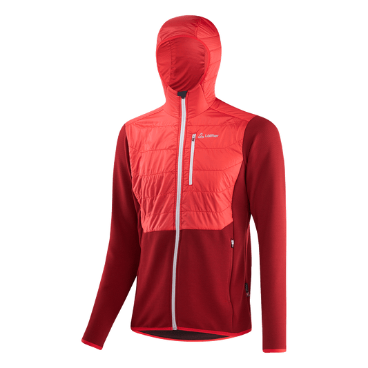 Löffler Herrenjacke Hooded Hybrid Jacket OZ – rot / M