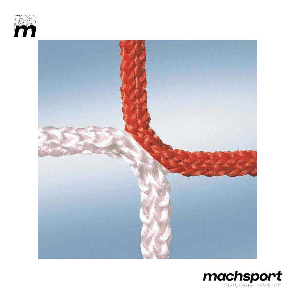 Fußballtornetz 7,5 x 2,5 m - 0,8 x 1,5 m (weiss/rot) - machsport – Bild 