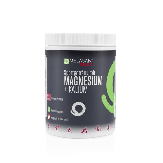 Melasan Sportgetränk Magnesium & Kalium 610 g – Himbeer/Zitrone, für Muskelfunktion und Elektrolytausgleich