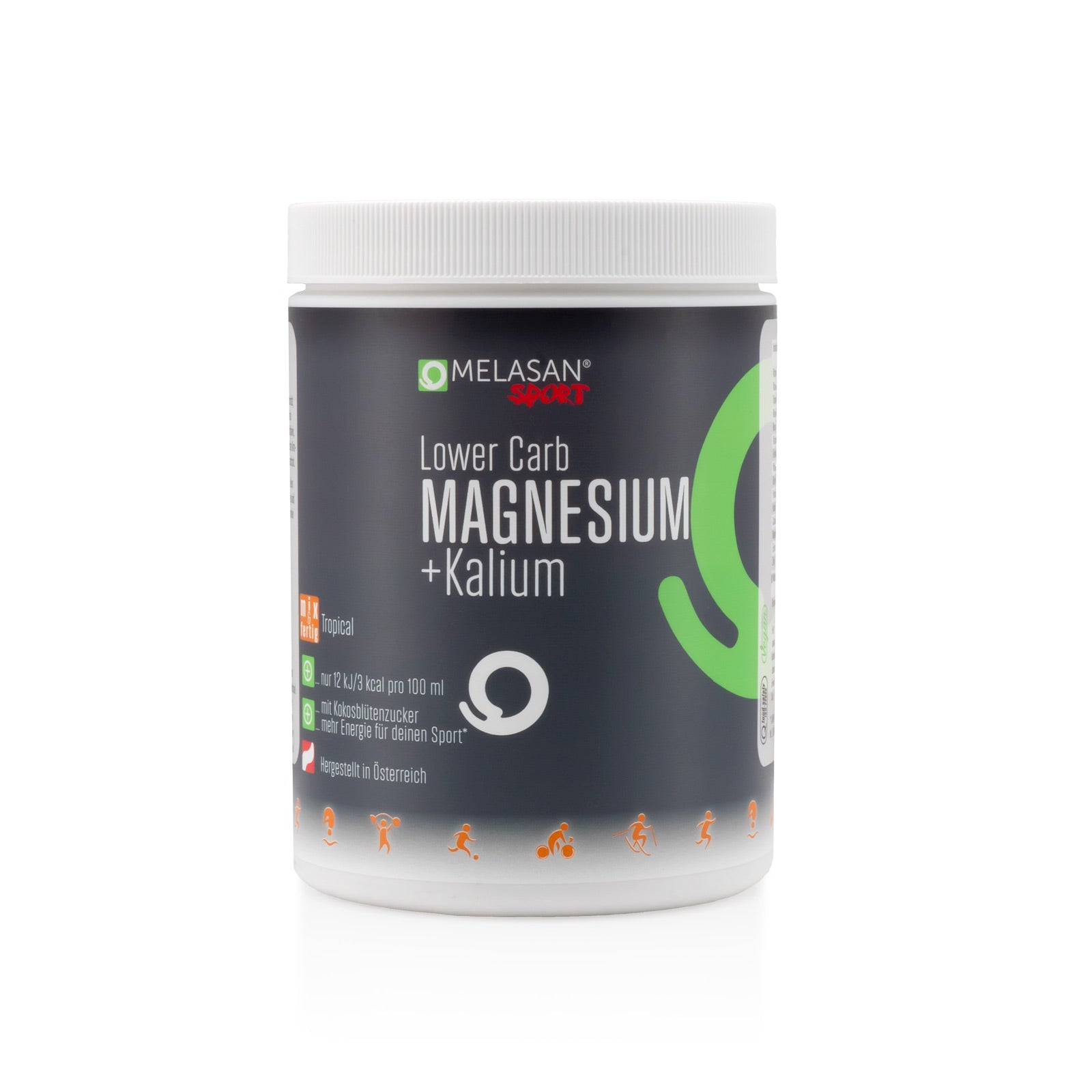 Melasan Sportgetränk Magnesium + Kalium Low Carb Tropical 720g - machsport – Bild 