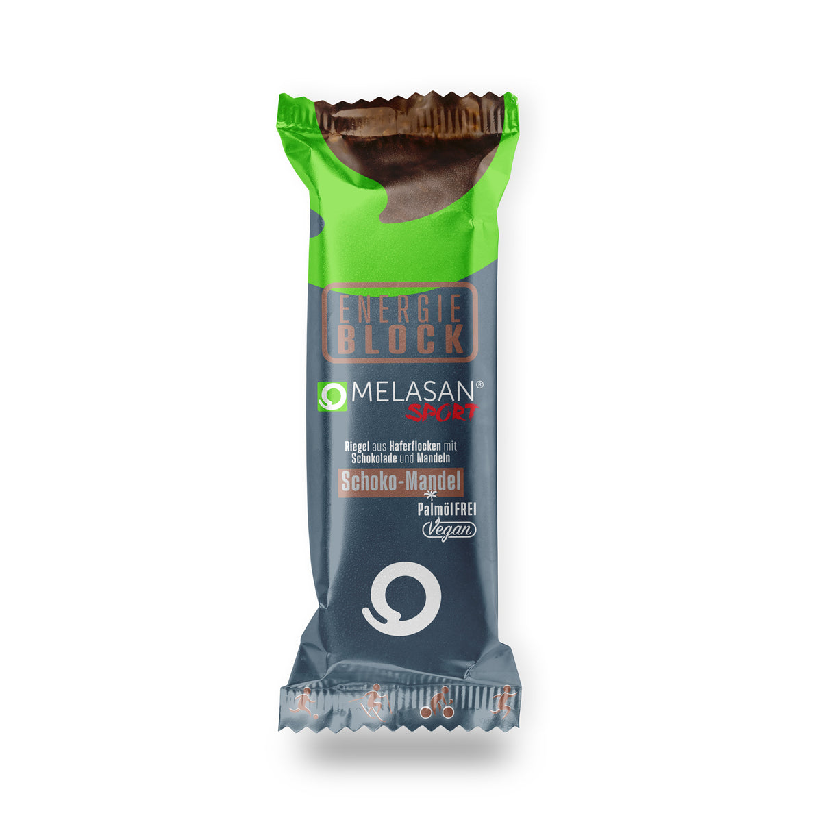 Melasan Sportriegel Energie Block Schoko-Mandel 65g Verpackungsansicht