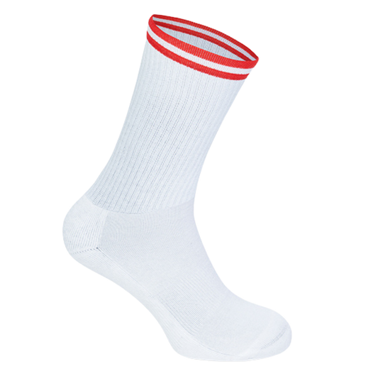 MR.SOCKS Sportsocken Österreich, Sportsocken mit Bio-Baumwolle für Training, Alltag und Fan Einsatz – Rückansicht – weiß / 42-46