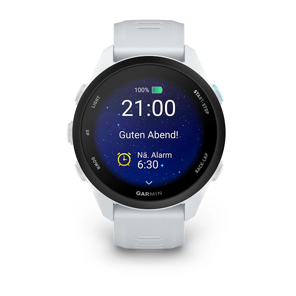 Garmin Forerunner 70, Steinweiss mit Schnellwechsel-Armband 20 mm Silikon – Bild 