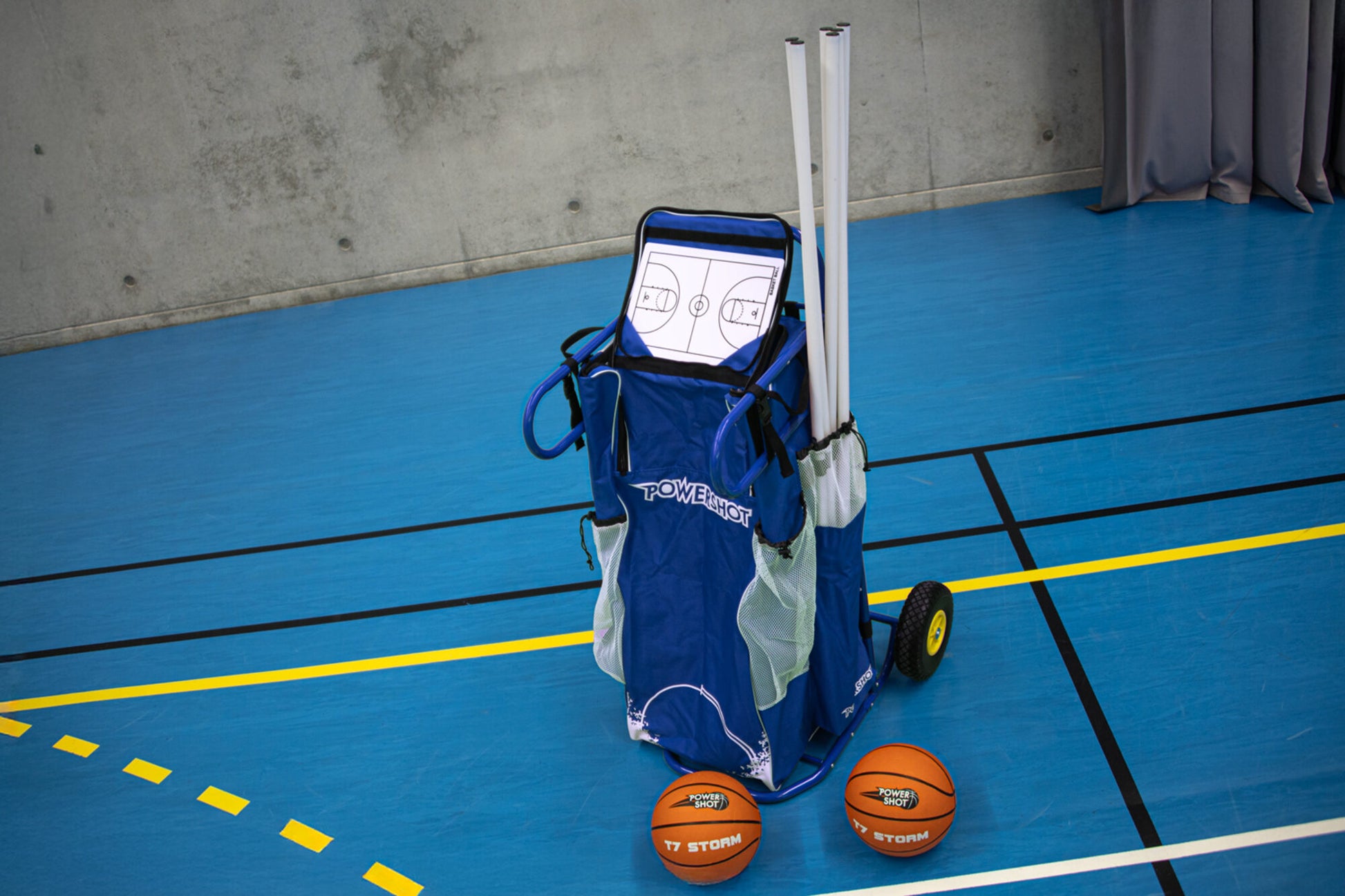 Powershot POWERCART®  - der ultimative Gerätewagen - Basketball blau/weiß - machsport – Bild 