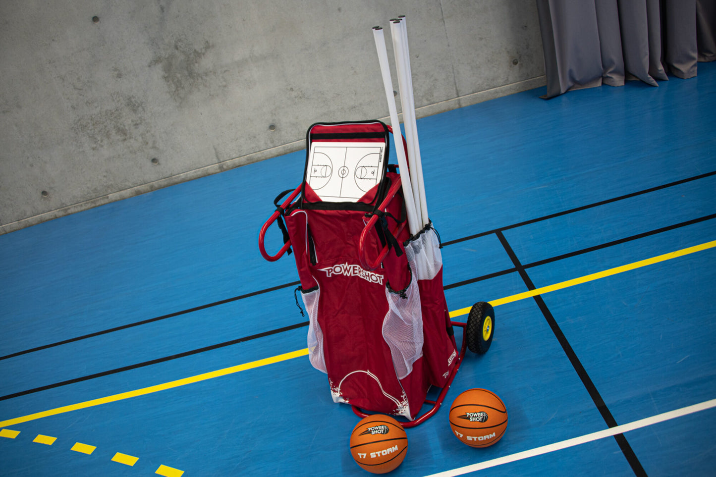 Powershot POWERCART®  - der ultimative Gerätewagen - Basketball rot/weiß - machsport